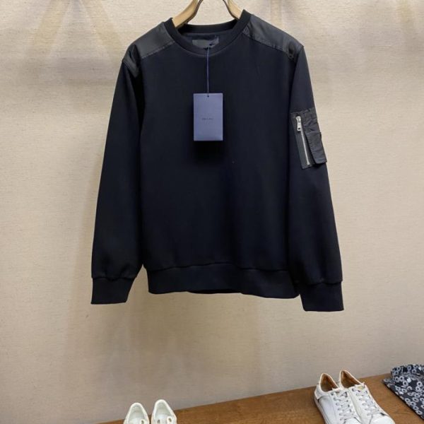 designer,replica,clothing,fake,1:1,lv,luxury,high quality Prada cotton fleece and recycled nylon patchwork sweatshirt (RS3S8)