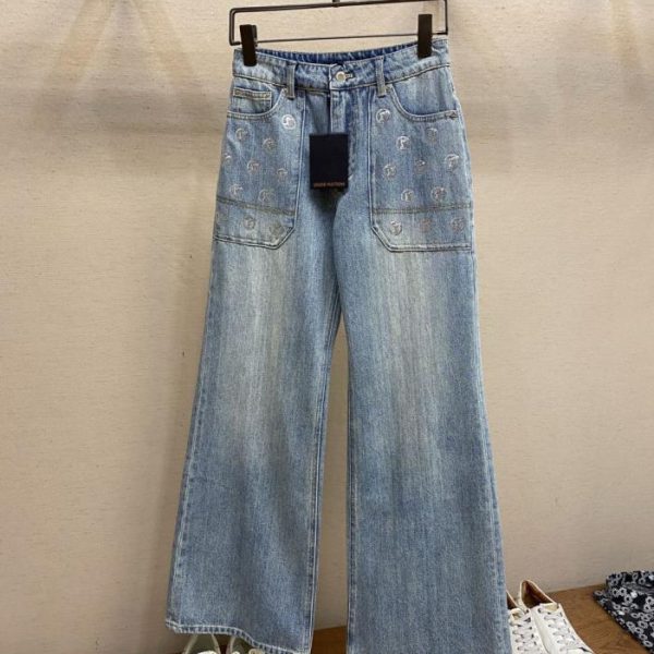 designer,replica,clothing,fake,1:1,lv,luxury,high quality Women’s LV Monogram Sequined Jeans (MDWYG)