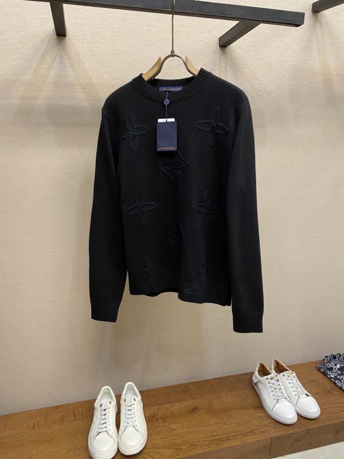 designer,replica,clothing,fake,1:1,lv,luxury,high quality LV embellished openwork wool crew neck sweater (3SMR1) designer,replica,clothing,fake,1:1,lv,luxury,high quality LV embellished openwork wool crew neck sweater (3SMR1)