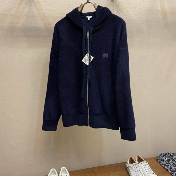 designer,replica,clothing,fake,1:1,lv,luxury,high quality Loewe Embroidered Hooded Zip-Up Cardigan (KDUWR)
