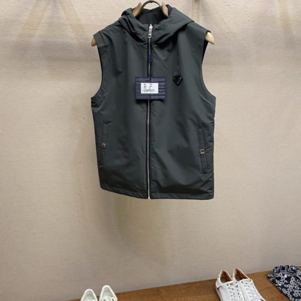 designer,replica,clothing,fake,1:1,lv,luxury,high quality Prada New Men’s Casual Custom Reversible Vest Jacket (QLQ7L)