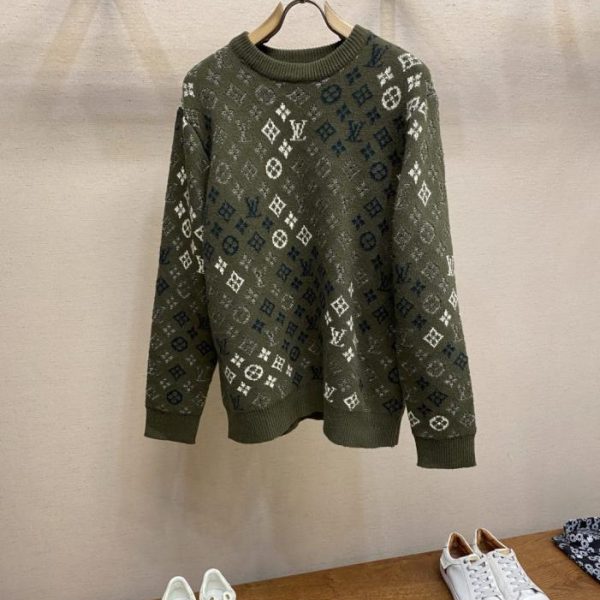 designer,replica,clothing,fake,1:1,lv,luxury,high quality LV Early Spring New Arrival: All-over Jacquard Crew Neck Knit Pullover Sweater (OV5T7)