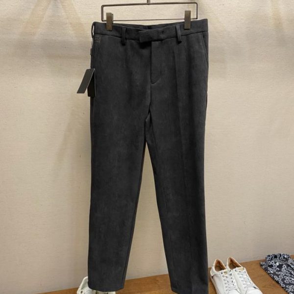 designer,replica,clothing,fake,1:1,lv,luxury,high quality Fendi FD Custom Glossy Corduroy Premium Grey Casual Trousers (XWU4T)