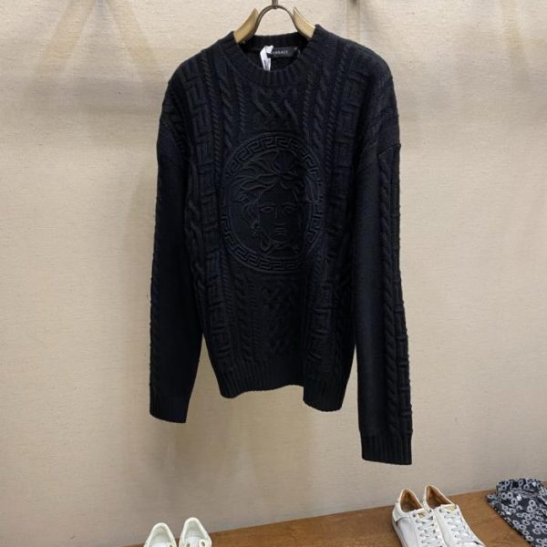 designer,replica,clothing,fake,1:1,lv,luxury,high quality PVercase Crew Neck Pullover Long Sleeve Jacquard Embroidered Sweater (FIFD8)