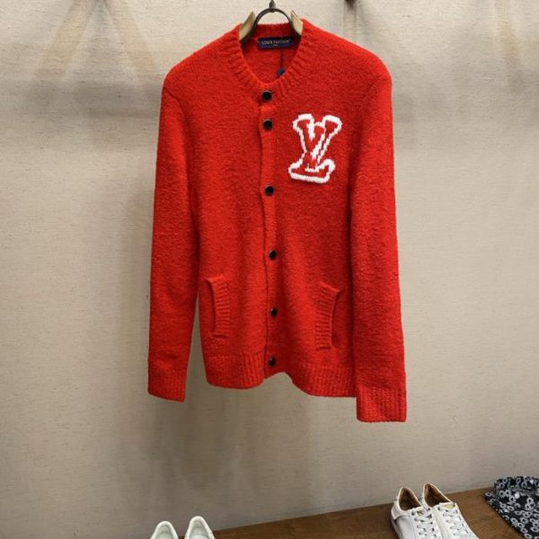 designer,replica,clothing,fake,1:1,lv,luxury,high quality LV Wool Button-Up Intarsia Cardigan (G0SKU)