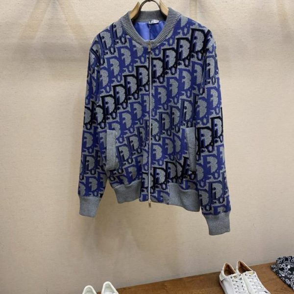 designer,replica,clothing,fake,1:1,lv,luxury,high quality Dior Oblique Printed Knit Cardigan (7SLI3)