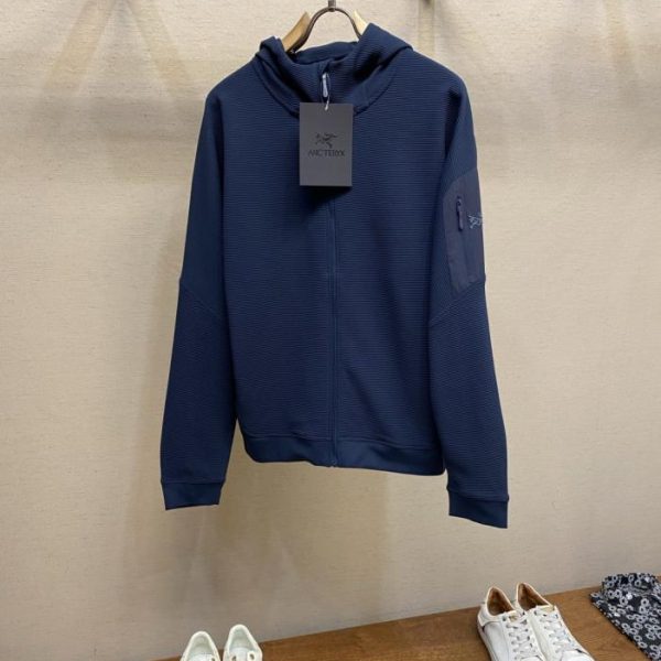 designer,replica,clothing,fake,1:1,lv,luxury,high quality Arcteryx Olera Waffle Knit 26FW Embroidered Logo Warm Comfortable Simple Hooded Jacket (ZS17F)