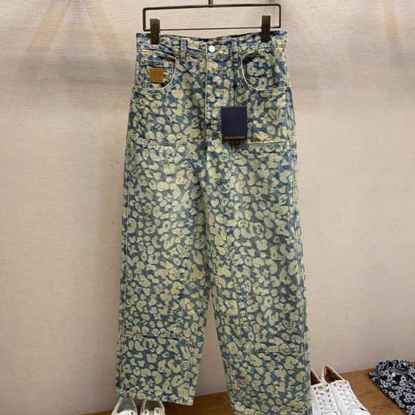 designer,replica,clothing,fake,1:1,lv,luxury,high quality Louis Vuitton x Nigo Modern Leopard Print Workwear Denim Shirt (W4U2D)