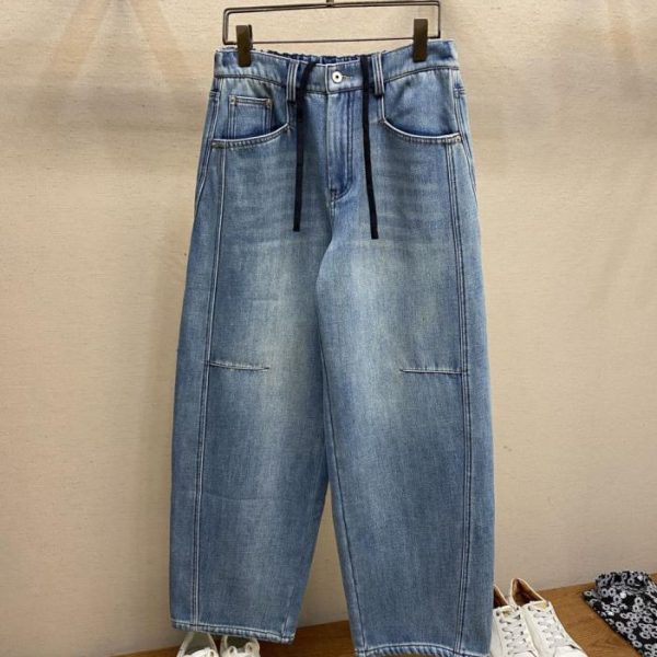 designer,replica,clothing,fake,1:1,lv,luxury,high quality Bottega Veneta washed blue wide-leg jeans (8OGT8)
