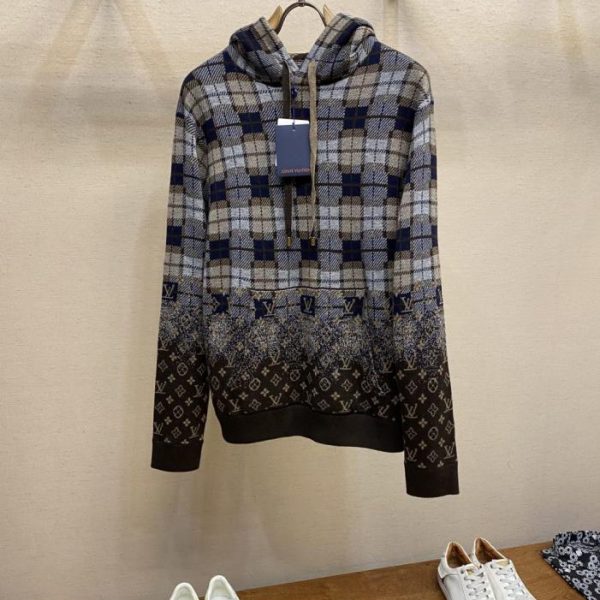 designer,replica,clothing,fake,1:1,lv,luxury,high quality LV Monogram Check Knit Sweatshirt (QH5GT)