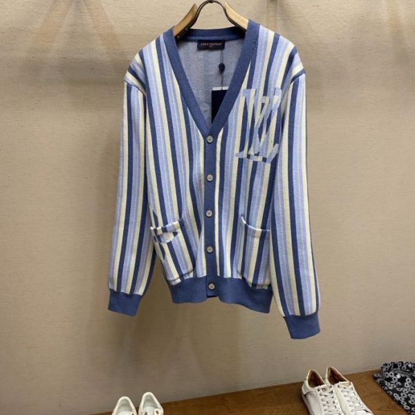 designer,replica,clothing,fake,1:1,lv,luxury,high quality Louis Vuitton striped jacquard cardigan (30QIN)