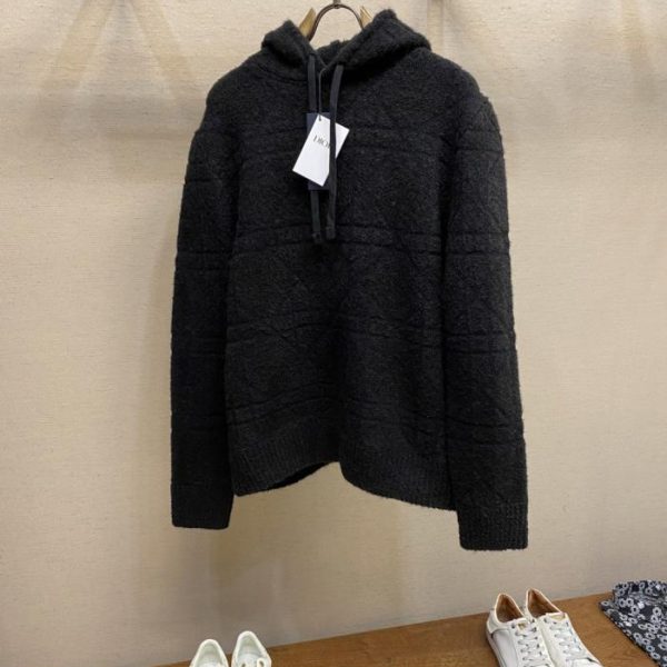 designer,replica,clothing,fake,1:1,lv,luxury,high quality Dior wool-blend knit hooded sweatshirt with cannage pattern (W776T)