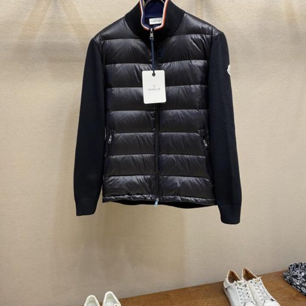 designer,replica,clothing,fake,1:1,lv,luxury,high quality Moncler quilted wool-trimmed down jacket (M9EAY)