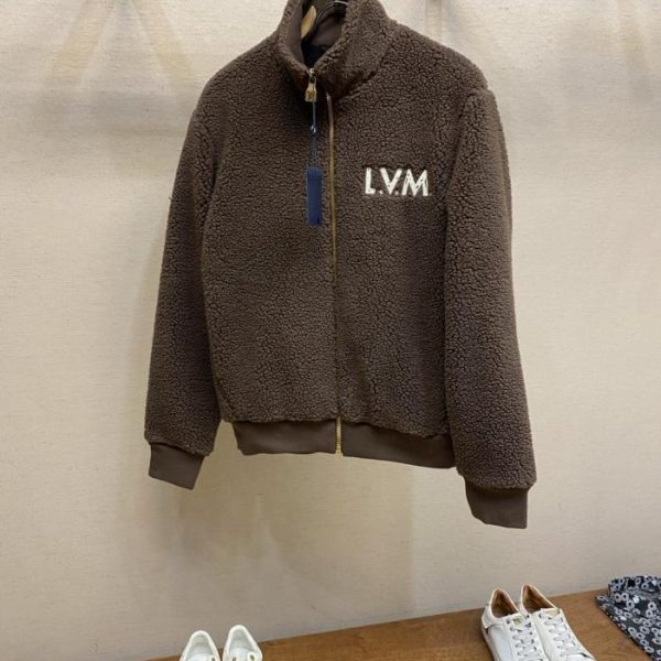designer,replica,clothing,fake,1:1,lv,luxury,high quality LV Early Spring Comfortable Lambswool Teddy Fleece Waist-cinching Jacket (DKGK1)