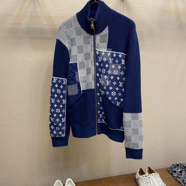 designer,replica,clothing,fake,1:1,lv,luxury,high quality LV Zipper Patchwork Sports Jacket (GUO74)