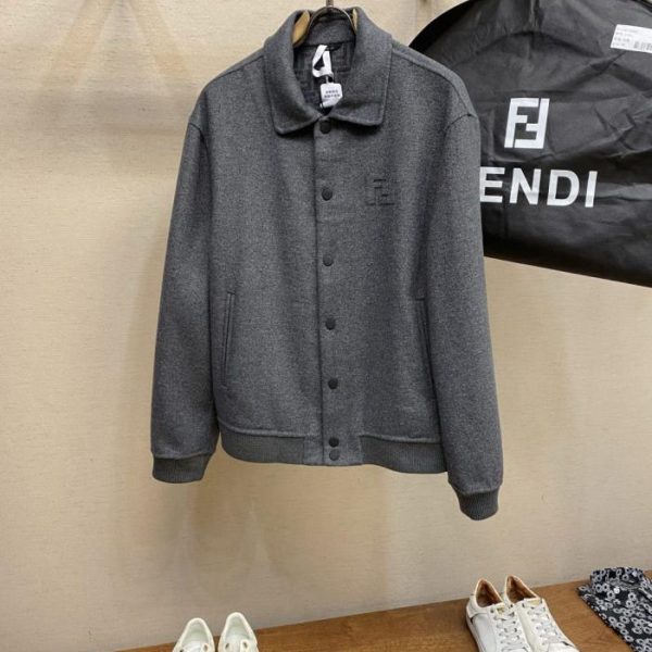 designer,replica,clothing,fake,1:1,lv,luxury,high quality Fendi single-breasted wool jacket with lapel (H5KE0)
