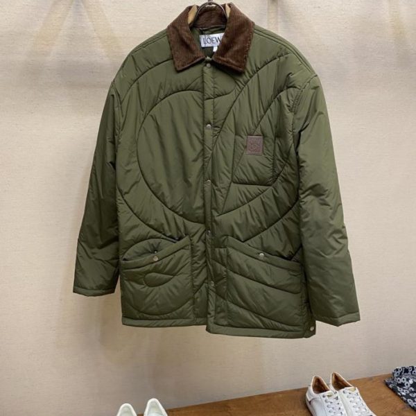 designer,replica,clothing,fake,1:1,lv,luxury,high quality Loewe quilted down jacket with brown fleece collar (HVHYQ)