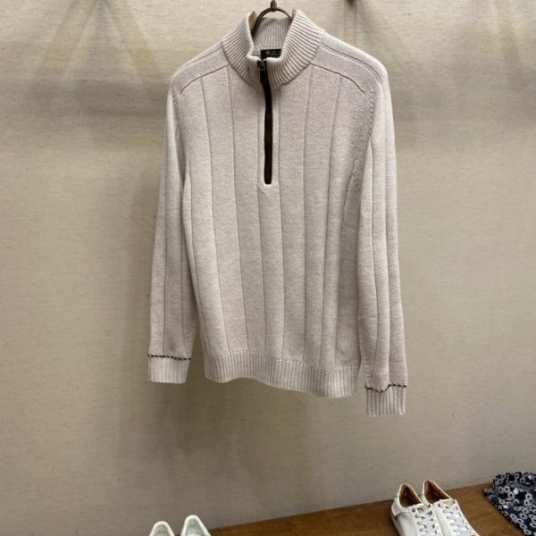 designer,replica,clothing,fake,1:1,lv,luxury,high quality LP Cashmere-like Feel 7-gauge 100% Wool Stand Collar Zip-up Sweater (19RAI)