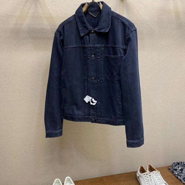 designer,replica,clothing,fake,1:1,lv,luxury,high quality LV ready-to-wear dyed denim trucker jacket (230X0)