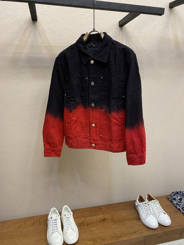 designer,replica,clothing,fake,1:1,lv,luxury,high quality LV heavy embroidery black and red color-blocked denim jacket (43797) designer,replica,clothing,fake,1:1,lv,luxury,high quality LV heavy embroidery black and red color-blocked denim jacket (43797)