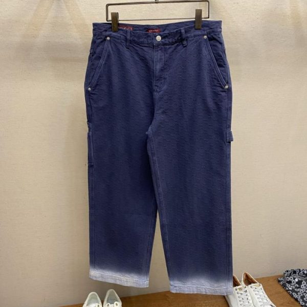 designer,replica,clothing,fake,1:1,lv,luxury,high quality Gucci jacquard all-over print denim jeans (LHAVC)
