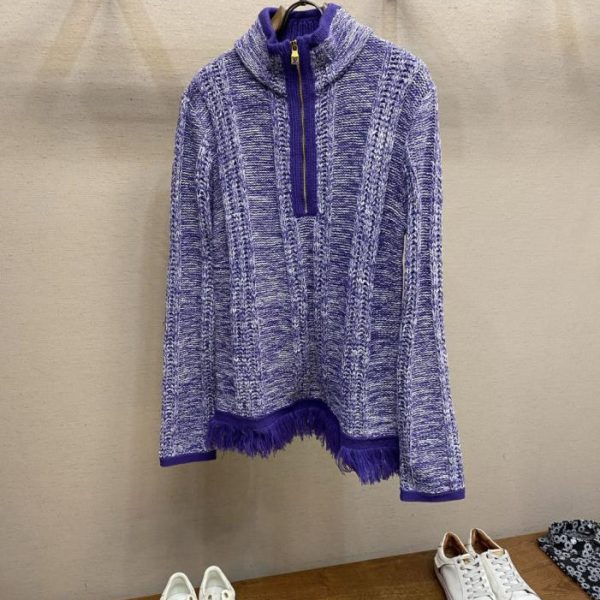 designer,replica,clothing,fake,1:1,lv,luxury,high quality Louis Vuitton striped jacquard half-zip knit sweater (22HOM)