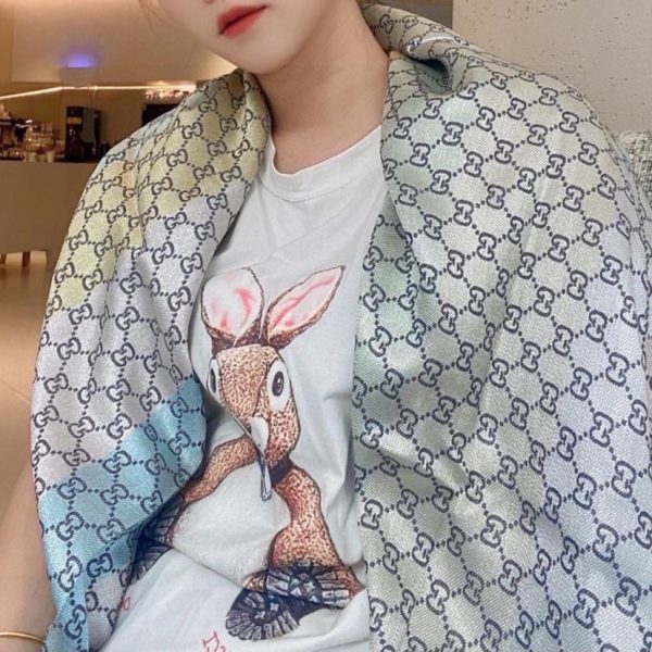 designer,replica,clothing,fake,1:1,lv,luxury,high quality Gucci jacquard scarf with metallic rainbow pattern (7SCB1)