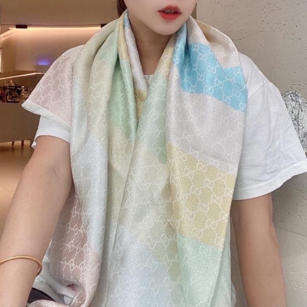designer,replica,clothing,fake,1:1,lv,luxury,high quality Gucci jacquard scarf with metallic rainbow pattern (M9GVV)