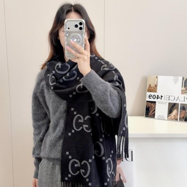 designer,replica,clothing,fake,1:1,lv,luxury,high quality Gucci-style letter fabric wool and silk scarf (BX4HJ)