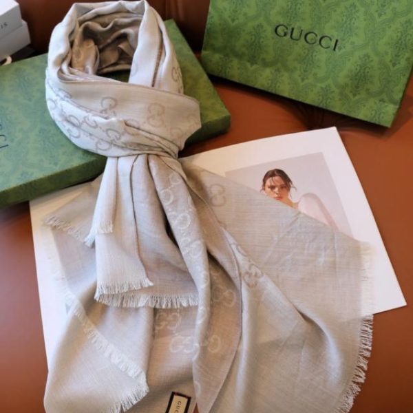 designer,replica,clothing,fake,1:1,lv,luxury,high quality Gucci elegant two-tone jacquard silk cashmere long scarf (Y08NQ)