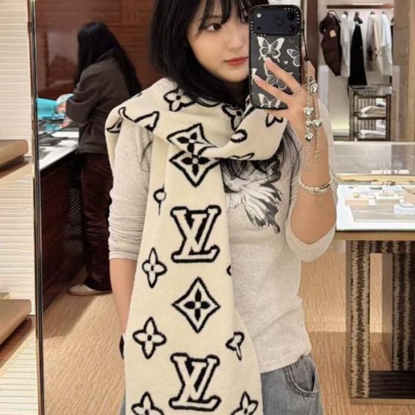 designer,replica,clothing,fake,1:1,lv,luxury,high quality LOUIS VUITTON logo design wool scarf (NNA9S)