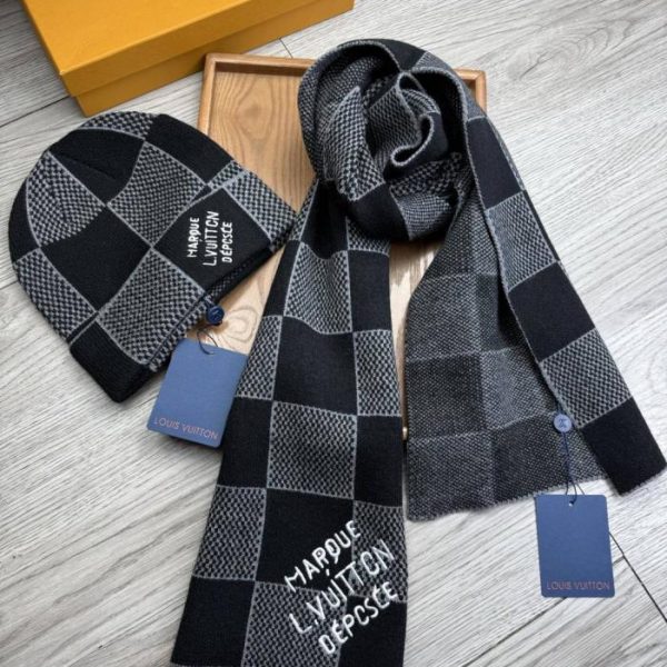 designer,replica,clothing,fake,1:1,lv,luxury,high quality LV Wool Suit Hat – Hat + Scarf, Classic Suit Hat, Unisex (SDK9L)