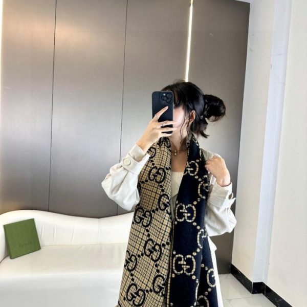 designer,replica,clothing,fake,1:1,lv,luxury,high quality GG pattern double-sided jacquard wool scarf (EYLVD)
