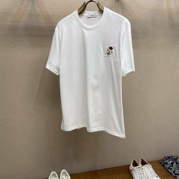designer,replica,clothing,fake,1:1,lv,luxury,high quality Loewe New Embroidered Logo Short-Sleeve T-Shirt (X97J7)