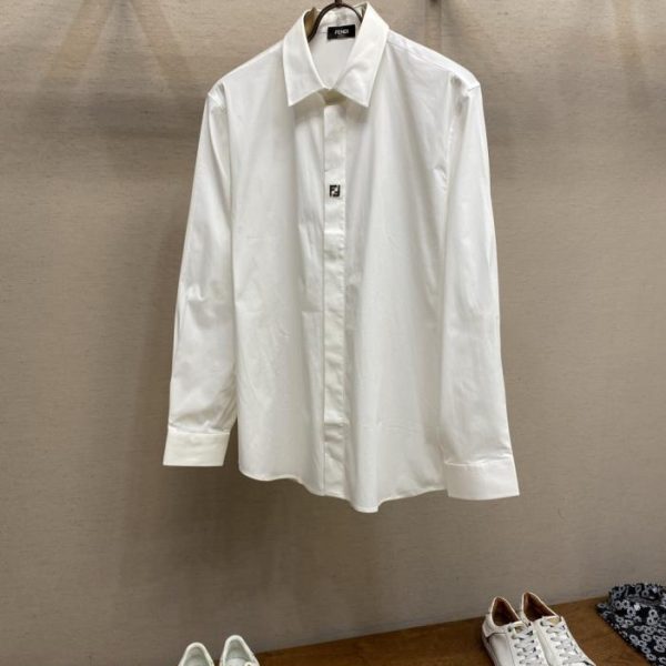 designer,replica,clothing,fake,1:1,lv,luxury,high quality Fendi FF small label detail poplin shirt (HB1EB)