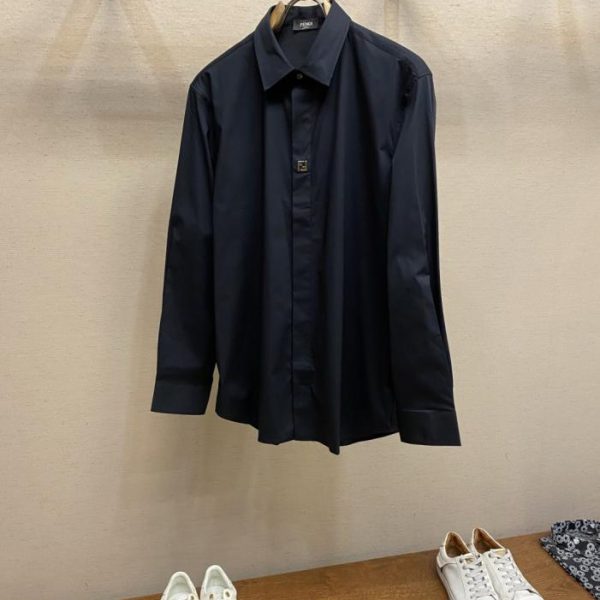 designer,replica,clothing,fake,1:1,lv,luxury,high quality Fendi FF small label detail poplin shirt (HGK0L)