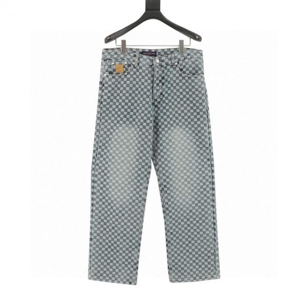 designer,replica,clothing,fake,1:1,lv,luxury,high quality LV x Nigo Collaboration Damier Jacquard Jeans (CE01)