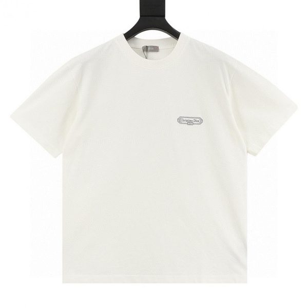 designer,replica,clothing,fake,1:1,lv,luxury,high quality Dior BOX Long Striped Embroidered Short-Sleeve T-Shirt (0887)
