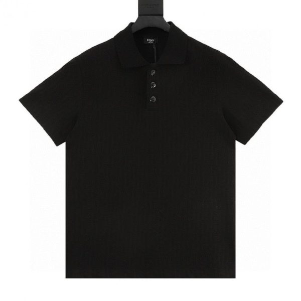 designer,replica,clothing,fake,1:1,lv,luxury,high quality FENDI FF Jacquard Short-Sleeve Polo Shirt (E7B3)
