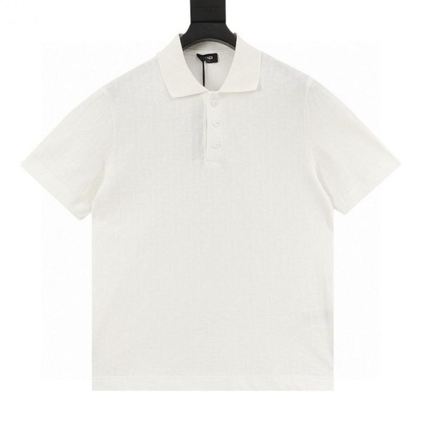 designer,replica,clothing,fake,1:1,lv,luxury,high quality FENDI FF Jacquard Short-Sleeve Polo Shirt (E80D)