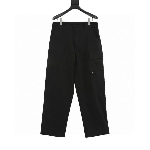 designer,replica,clothing,fake,1:1,lv,luxury,high quality FENDI Gabardine Belt Loop Zipper Patch Pocket Work Trousers (5C82)