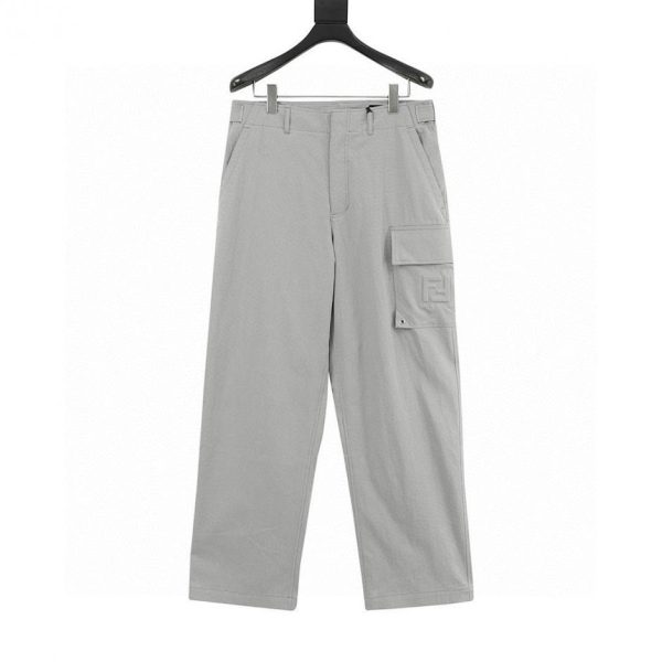 designer,replica,clothing,fake,1:1,lv,luxury,high quality FENDI Gabardine Belt Loop Zipper Patch Pocket Work Trousers (A9E7)