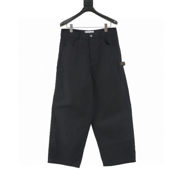 designer,replica,clothing,fake,1:1,lv,luxury,high quality Loewe small-logo cotton twill work pants (0665)