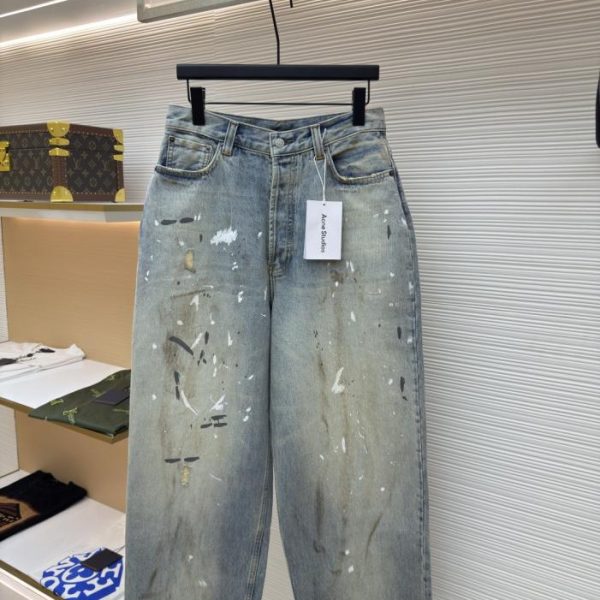 designer,replica,clothing,fake,1:1,lv,luxury,high quality Acne Studios Splatter Paint Wide-Leg Jeans (CUFCJ)