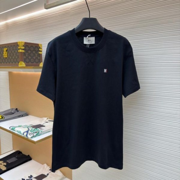 designer,replica,clothing,fake,1:1,lv,luxury,high quality Ami Paris Capsule Embroidery Short-Sleeve T-Shirt (MS76Q)