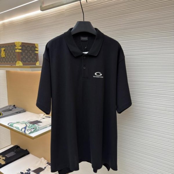 designer,replica,clothing,fake,1:1,lv,luxury,high quality Balenciaga letter embroidered polo shirt (V4SIN)