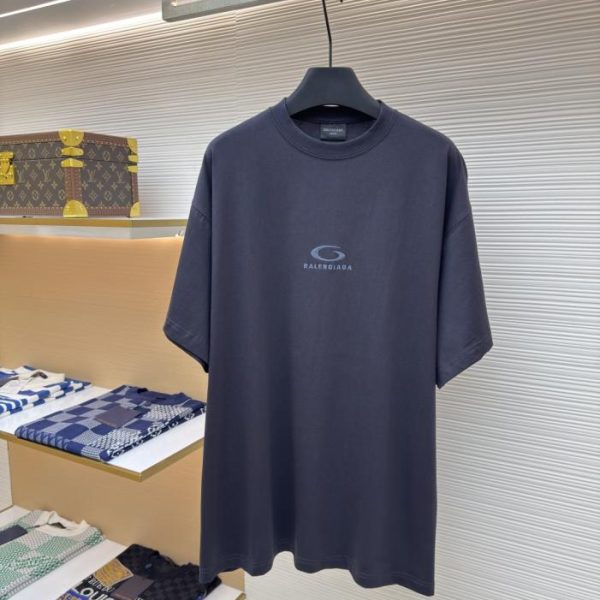 designer,replica,clothing,fake,1:1,lv,luxury,high quality Balenciaga grey circle embroidered crew neck short-sleeved shirt (F58AZ)