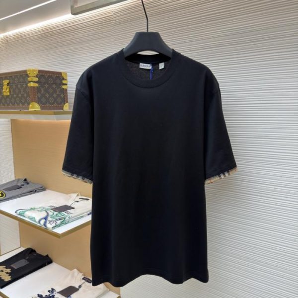 designer,replica,clothing,fake,1:1,lv,luxury,high quality Burberry check color-block crew neck short-sleeved T-shirt (3U9W9)