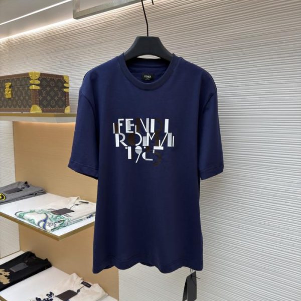 designer,replica,clothing,fake,1:1,lv,luxury,high quality Fendi Embroidered Hot-Press Logo Short-Sleeve T-Shirt (0TKII)