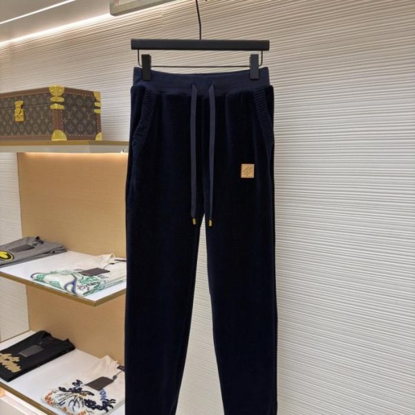 designer,replica,clothing,fake,1:1,lv,luxury,high quality LOUIS VUITTON Velvet Solid Color Drawstring Straight Knit Sweatpants (ISNAW)